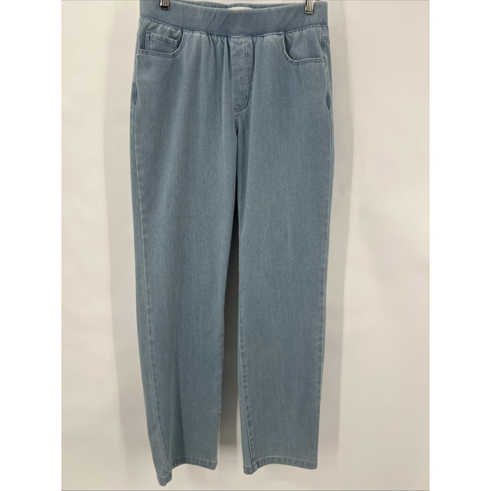Ella Simone Women's Cotton Denim Pull‎ On Flex Pants Light Wash Jeans Size Small